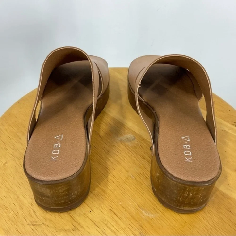 KDB Kelsi dagger leather wood platform sandal 7